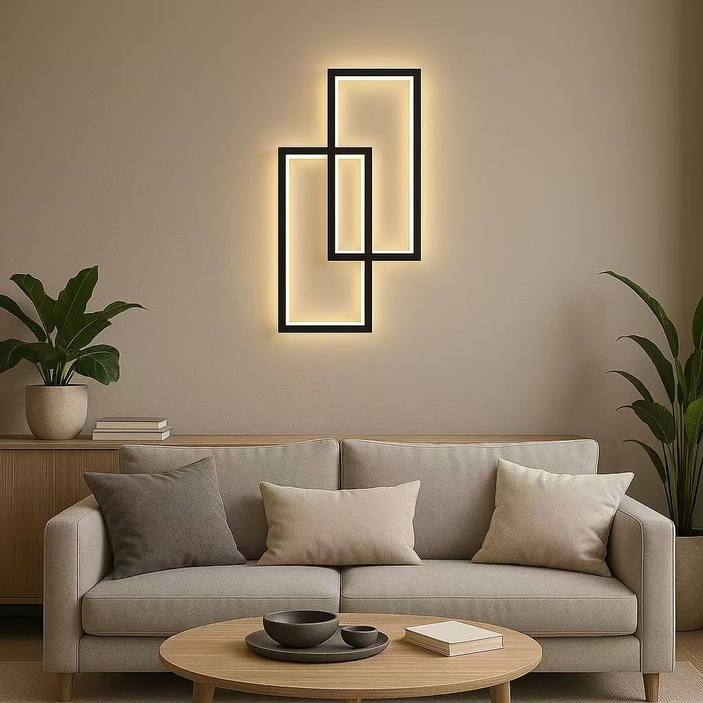 TEKHOME Applique da muro LED 32W moderna rettangolare, luce bianca regolabile 3000K-6500K, lampada da parete per camera da letto soggiorno, disponibile in Bianco e Nero AQ25