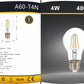 Lampadine LED E27 A60 4W, Confezione da 5 Pezzi, 440LM, 3000K/4000K/6500K, Lampadine in Vetro Trasparente, Luce a 360°, Basso Consumo Energetico, Modello A60-T4