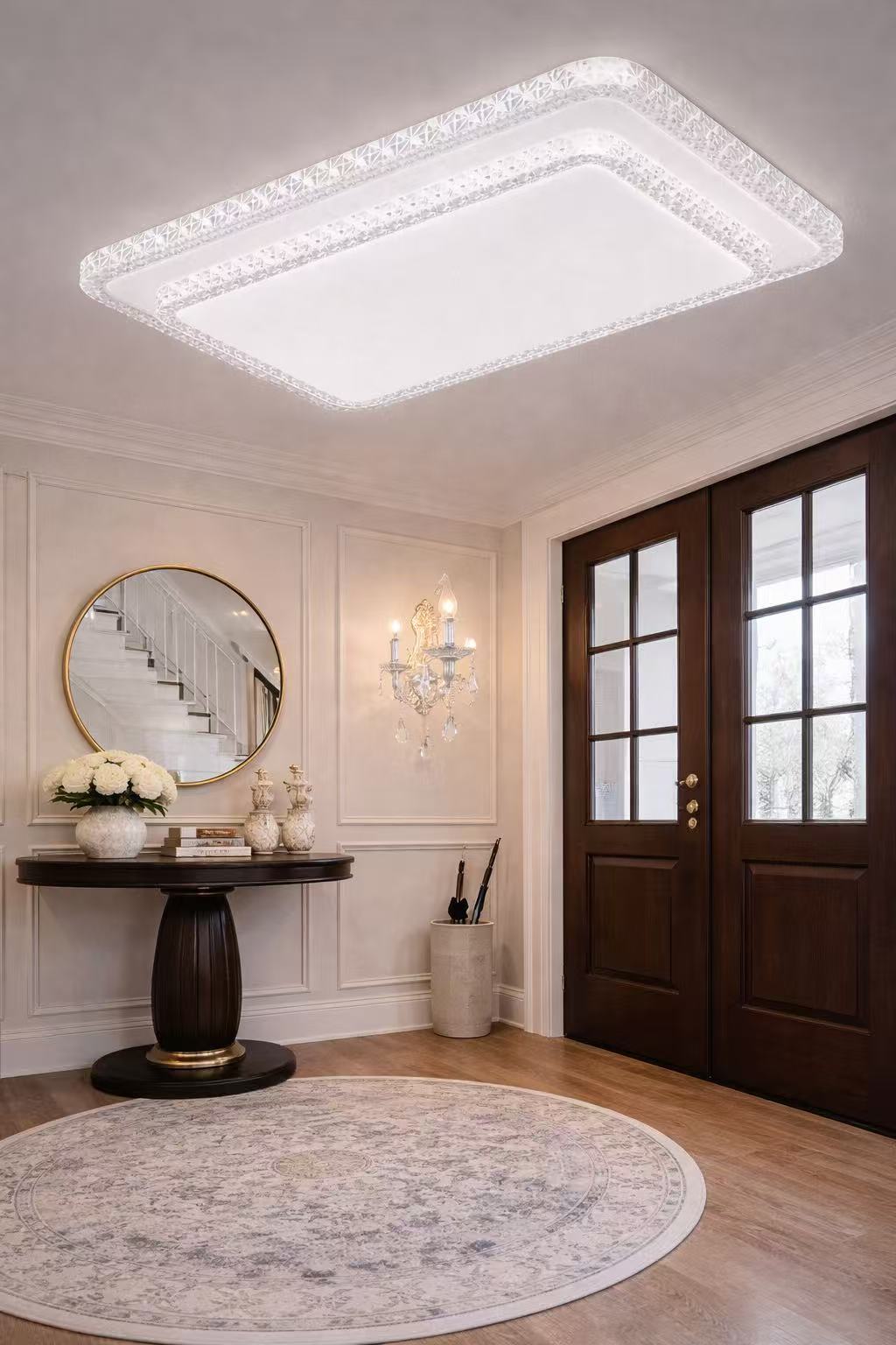 Plafoniera LED 64W con Telecomando, Lampada da Soffitto Dimmerabile CCT 3000K-4000K-6500K, Moderna in Metallo e Alluminio per Soggiorno Camera Cucina – C65-S-3C