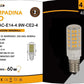 Lampadine LED E14 4.9W 600LM 4000K, 10 Pezzi, Luce Naturale, Formato Compatto 19x58mm, 220-240V, SPARAC-E14-4.9W-CE2-4