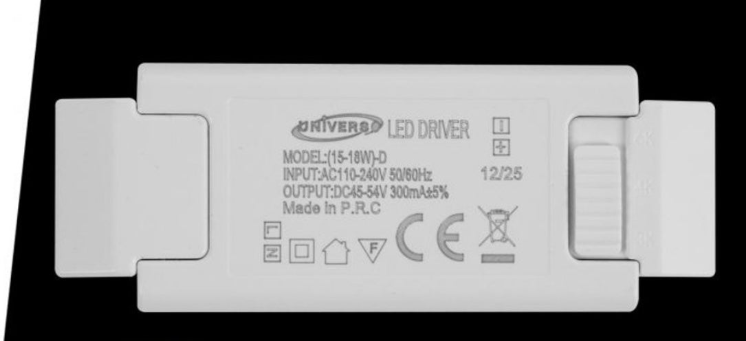 Driver LED 15-18W 300mA, Trasformatore LED AC 110-240V a DC 45-54V, Alimentatore per Faretti e Pannelli LED, 10 Pezzi, 15-18W-3C