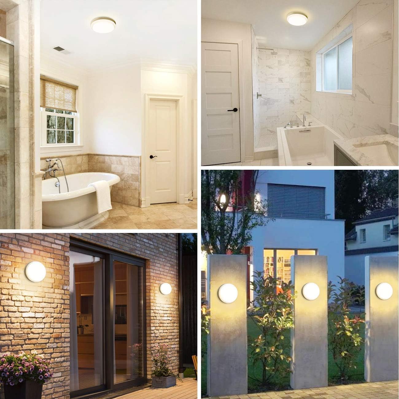 Plafoniera LED 23W IP65 CCT 3000K-4000K-6500K, Lampada LED da Soffitto Rotonda Impermeabile 3450LM in ABS+PC, per Bagno, Corridoio, Garage e Esterno – Bianco/Nero  XG-909