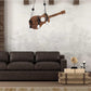 LAMPADARIO A SOSPENSIONE COUTRY RUSTICO IN LEGNO A FORMA DI CHITARRA CON 6 ATTACCHI E27  A53