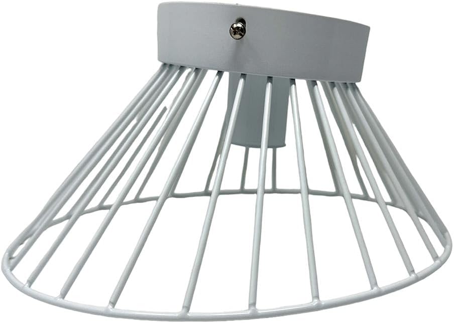 TEKHOME Plafoniera E27 a soffitto a forma di cesta, Max 60W, Corpo bianco in metallo, Interno, Modello C70
