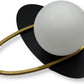 Applique LED da Parete G9, Design Moderno Nero e Oro, Sfera Opalina, Luce Diffusa per Camera, Soggiorno, Corridoio, Ingresso, Lampada Decorativa in Metallo Elegante AQ58