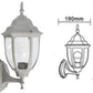 TEKHOME Lanterna da Muro per Esterno E27 IP55 – Lampada da Parete in Alluminio e Vetro, Stile Classico per Giardino, Balcone o Ingresso (Disponibile in 4 Colori) ES09