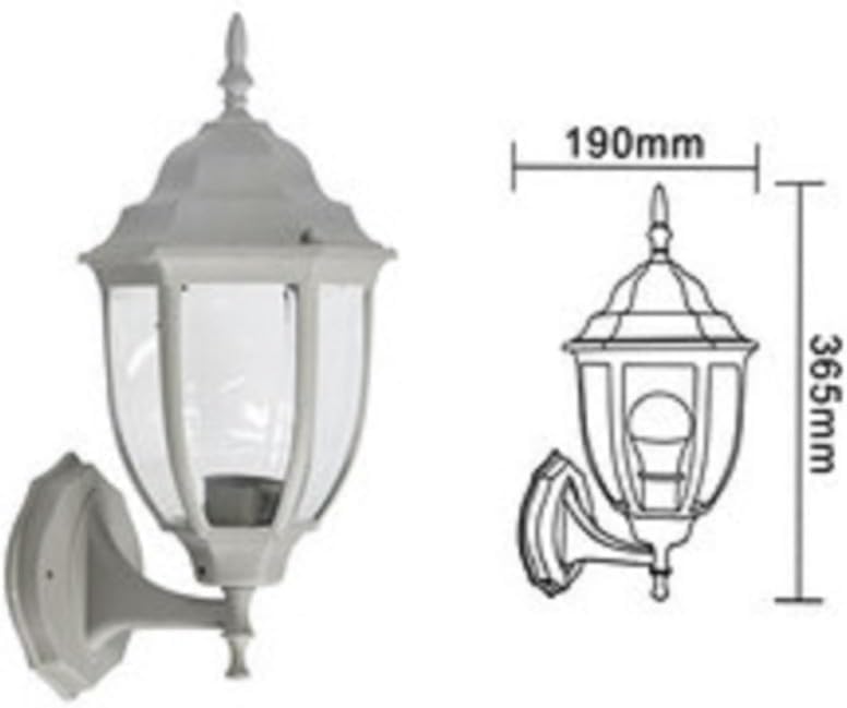 TEKHOME Lanterna da Muro per Esterno E27 IP55 – Lampada da Parete in Alluminio e Vetro, Stile Classico per Giardino, Balcone o Ingresso (Disponibile in 4 Colori) ES09