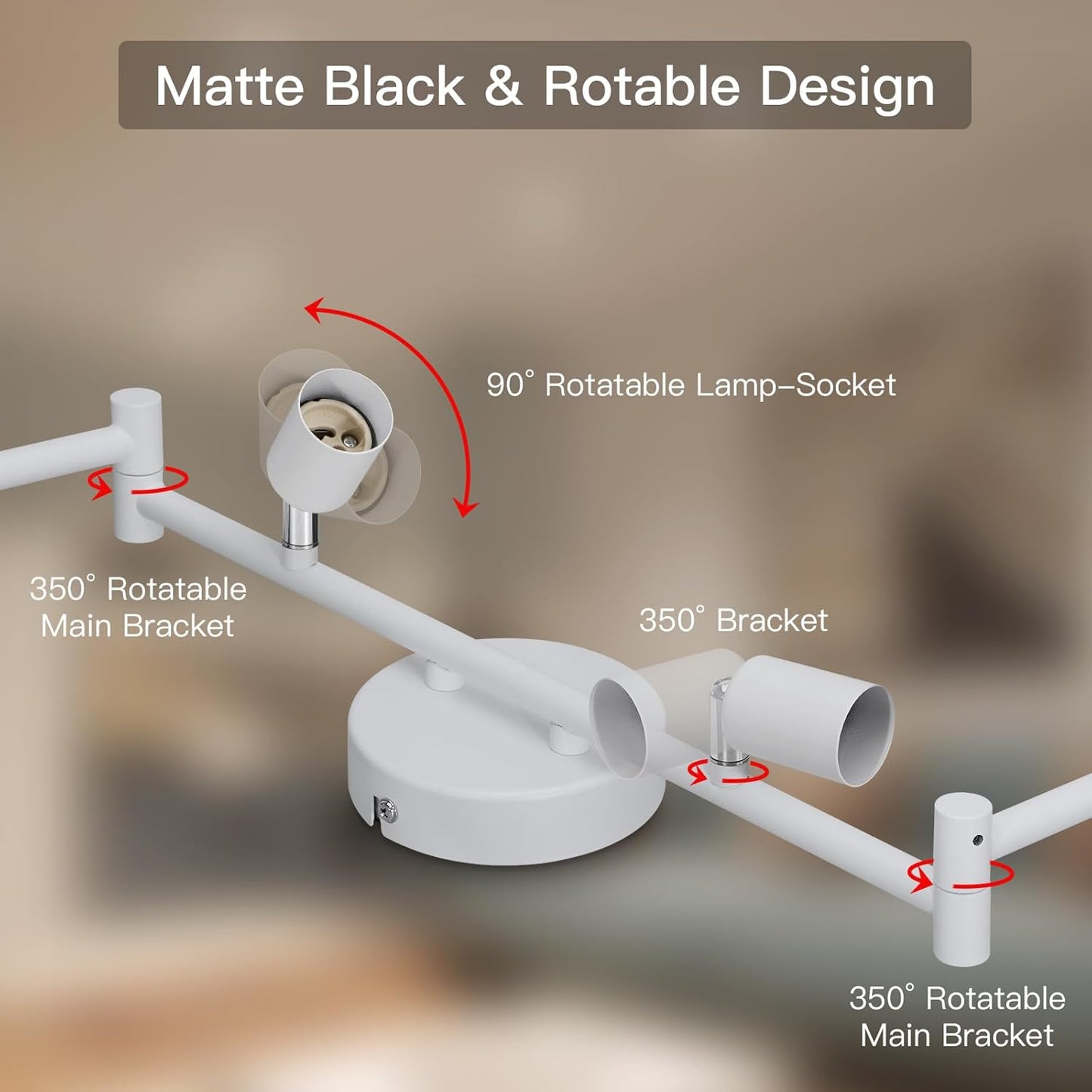 Plafoniera a Soffitto con Faretti Orientabili GU10 in Metallo, Lampada da Interno Moderna per Soggiorno Cucina Corridoio, Attacco GU10 – PN-17B
