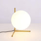 Lampada da Tavolo Moderna G9, Lampada Design con Sfera Opalina e Struttura Oro Bronzo, Luce da Comodino Elegante per Camera da Letto Salotto Studio, Lampadina Non Inclusa D34