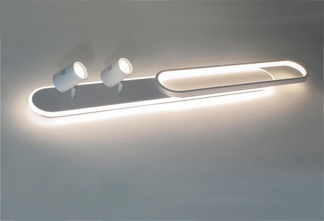 Plafoniera LED da Soffitto 50W, 4000LM Luce Bianco Freddo 6500K, Lampada Soffitto Moderna a LED Integrati per Interni, IP20, Bianco PN22-BF