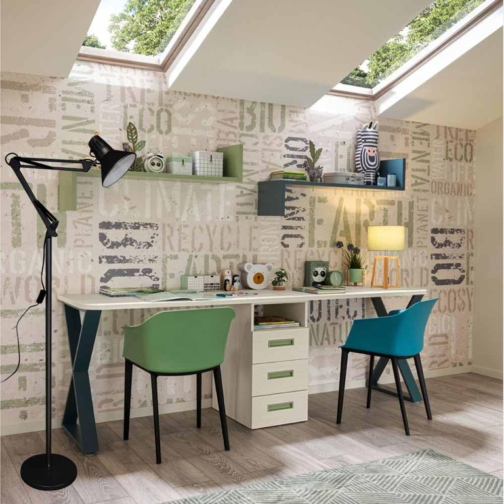 Lampada da Terra – Piantana Regolabile con Braccio Orientabile, Attacco E27, Max 60W, Design Moderno per Studio, Ufficio e Soggiorno D15