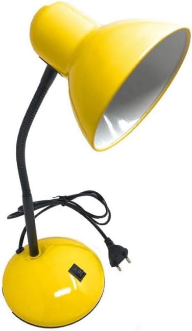 Lampada da Tavolo con Flessibile, Attacco E27, Metallo, Interruttore, Base Stabile – Lampada Scrivania Moderna per Studio, Ufficio, Cameretta D22
