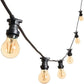 Catena Luminosa E27 Esterno IP54 con Portalampada, Collegabile, per Giardino Terrazzo Festa – Varianti 10 e 15 Luci Nero/Bianco P01-S01
