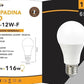 Lampadina LED E27 A60 12W, 1160LM, 230V, Angolo 220°, Non Dimmerabile – Luce Calda 3000K / Naturale 4000K / Fredda 6500K – Confezione da 6 Pezzi – A60-12W (