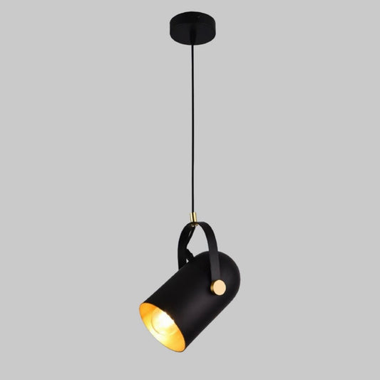 TEKHOME Lampada a Sospensione Moderna Orientabile E27, Design Cilindrico Regolabile in Metallo, per Soggiorno Cucina Camera da Letto, IP20, 110-240V, 260mm x 120mm (Bianca/Nera) A21