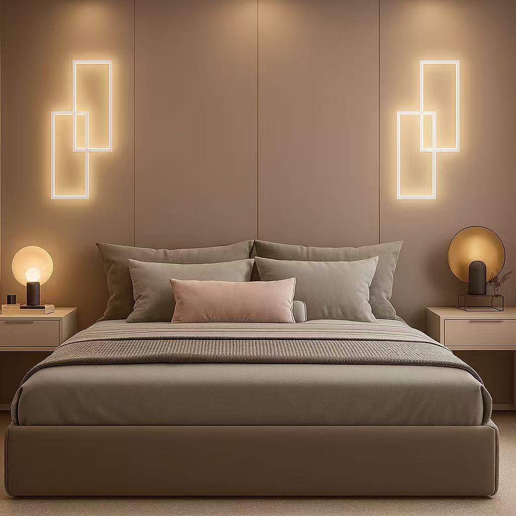 TEKHOME Applique da muro LED 32W moderna rettangolare, luce bianca regolabile 3000K-6500K, lampada da parete per camera da letto soggiorno, disponibile in Bianco e Nero AQ25