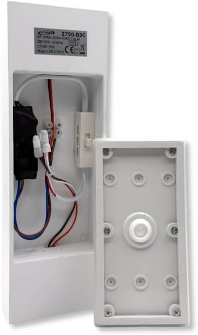 Applique LED da Esterno 8W IP65 CCT 3000K-4200K-6500K, Lampada da Parete Moderna Impermeabile in PC, 734LM, per Facciata, Giardino e Balcone – Bianco/Nero 2750