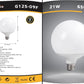 Lampadine LED E27 G125 21W, Confezione da 6 Pezzi, 2000LM, Globo Grande Ø125 mm, Naturale 4000K, CRI>80, Angolo 220°, Risparmio Energetico, Modello G125-09N
