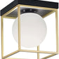 TEKHOME Plafoniera da soffitto minimalista lampada in metallo nero bronzo con sfera in vetro per camera da letto G9 C76-1
