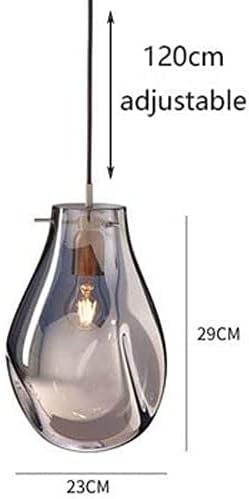 Lampade a Sospensione in Vetro colorato Lampadario Semplice e Moderno in Ferro Illuminazione a Sospensione per Bar Ristorante Portico Corridoio Lampada a Sospensione E27 Base LP-20A