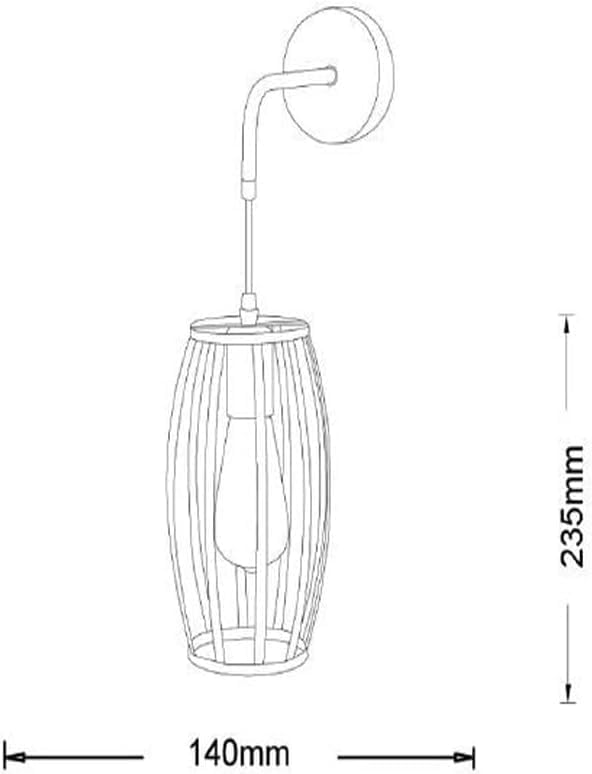 TEKHMEO Applique da Muro Industriale in Ferro E27, Lampada da Parete con Portalampada E27, Design a Gabbia – Nero/Bianco (Lampadina non inclusa) AQ53