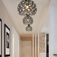 TEKHOME Lampadario da Soffitto a Sfera in Cristallo, Attacco E27, Nero e Bianco, Senza Lampadina, Stile Moderno, per Camera da Letto, Soggiorno, Corridoio, Ø28cm C23