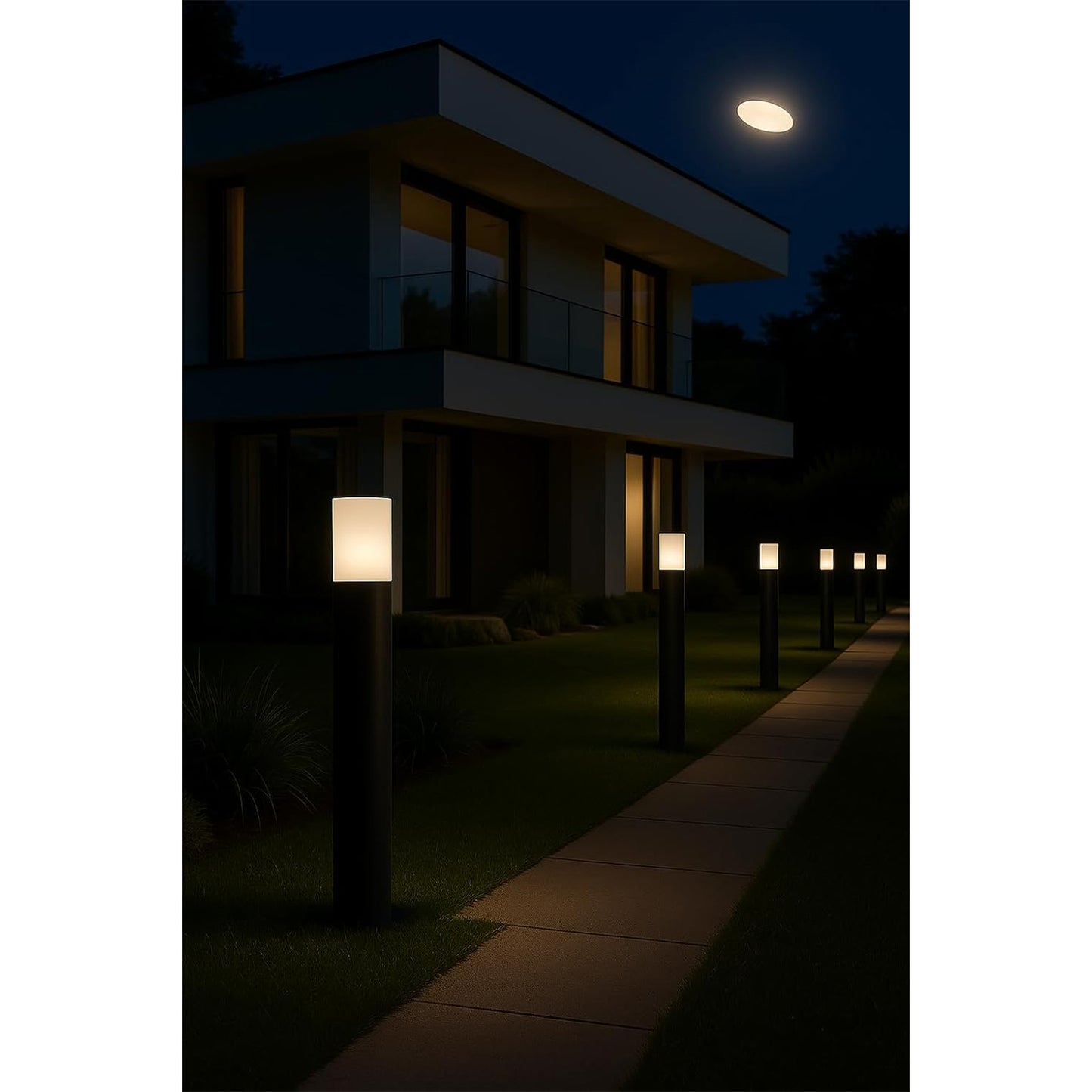 Lampione da Giardino IP54 E27 | Paletto Luminoso da Esterno in Alluminio | Per Vialetti, Cortile e Terrazzo | Max 60W | Modello 529PA-B440