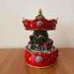 Carillon di Natale Rotante con Babbo Natale e Trenino, Giostra Musicale Natalizia con Movimento, Decorazione Natalizia da Tavolo Ø12×H16,5 cm 423507