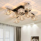 TEKHOME Lampadario da Soffitto 8 Luci E27, Stile Moderno Quadrato in Cristallo, Attacco E27 Max 60W, Struttura in Metallo Nero, Senza Lampadine, per Soggiorno Sala da Pranzo Interni C28-8
