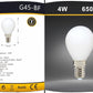 5PZ Lampadina LED E14 G45 4W, Mini Globo Opaco, 300LM, Luce Calda 2700K / Naturale 4000K / Fredda 6500K, Non Dimmerabile, 220V, per Lampadari e Abat Jour, G45-B Series