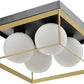 TEKHOME Plafoniera da soffitto minimalista lampada in metallo nero bronzo con 4 sfere in vetro per camera da letto G9 C76-4
