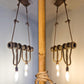 Lampadario Vintage Retro in Corda di Bambù con 4 Teste a Sospensione, Lampadario Corda Canapa Industriale 40W E27 per Cucina Soggiorno Sala da Pranzo Bar Caffè Ristorante Pizzeria Locale  B23