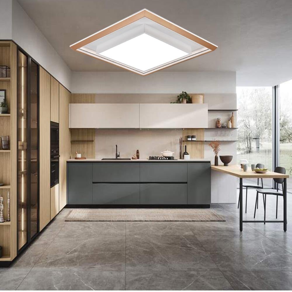 Plafoniera LED Moderna Quadrata 48W CCT 3000K-6500K, Luce Soffitto Bianco, Alta Luminosità 3840LM, Design Decorativo per Soggiorno Camera Cucina – C61-3C