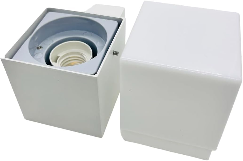 Applique da Esterno E27 IP44, Lampada da Parete Moderna in Alluminio e Acrilico, Attacco E27 (Lampadina non inclusa), Colore Bianco o Nero, per Facciata, Balcone e Giardino B160