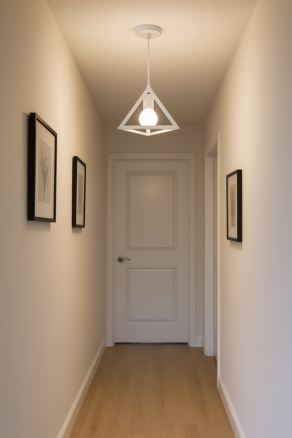 Lampadario moderno a triangolo senza lampadina E 27, in ferro stile moderno  A35