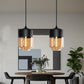 Lampadario Industriale E27 Lampada a Sospensione Paralume in Vetro Luce a sospensione Vintage Creativa per Soggiorno Corridoio Camera da letto, Nero LP-14N