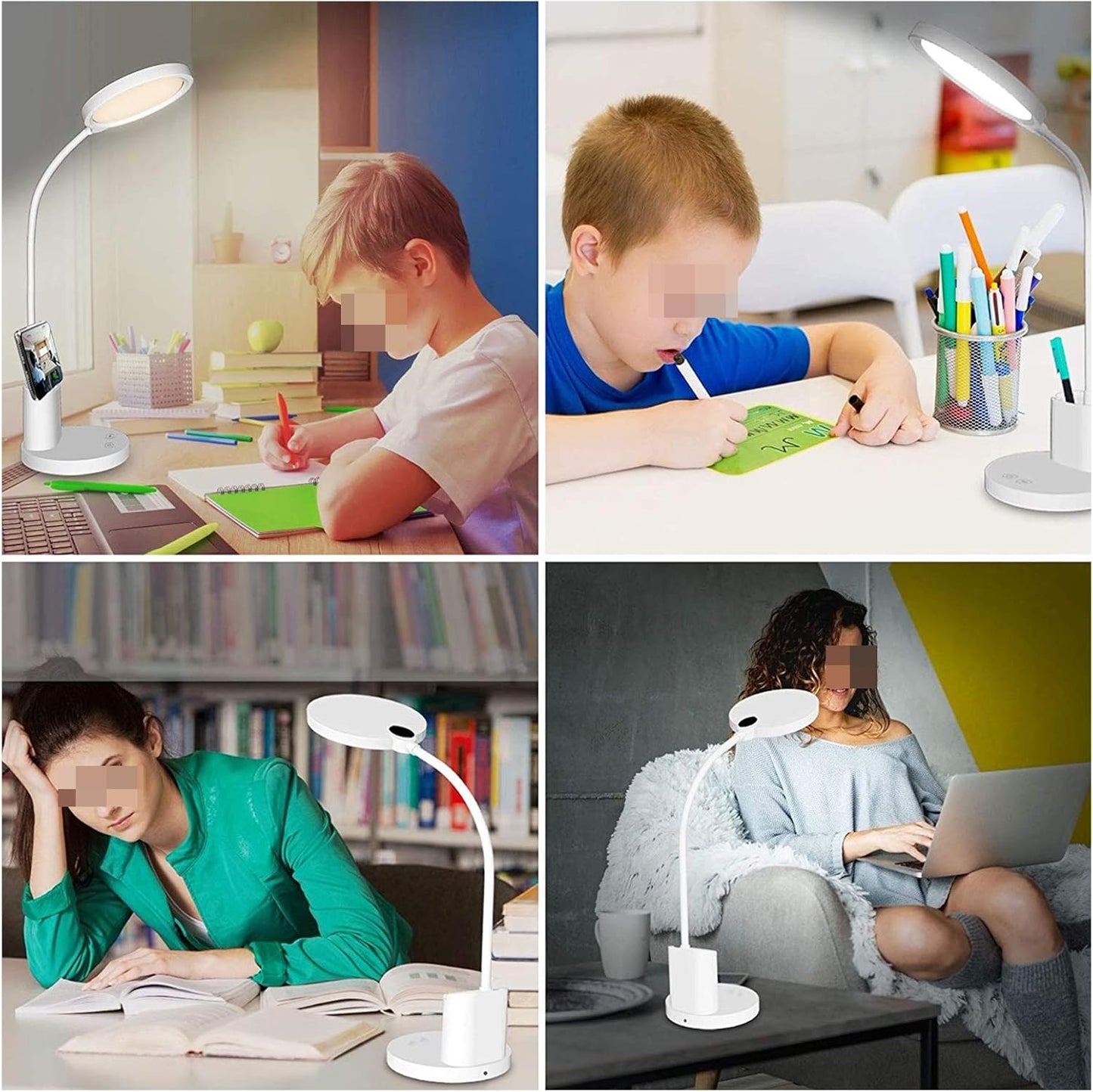 Lampada da Tavolo LED Ricaricabile – CRI ≥90, Dimmerabile 5-100%, 3 Temperature Colore 3000K-4000K-6500K, Luce per Studio e Ufficio LS-TD01-3C