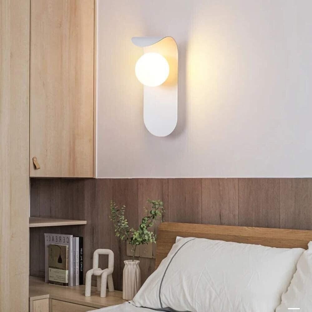 TEKHOME Applique da muro G9 design moderno bianco e bronzo, lampada da parete decorativa interna 1xG9 max 10W, metallo e vetro AQ46