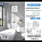 Aspiratore da Muro 6”, Ventola di Scarico per Bagno e Cucina, 18W, 155 m³/h, Silenzioso 35 dB, Motore in Rame, Ø150 mm – E-APC-F15