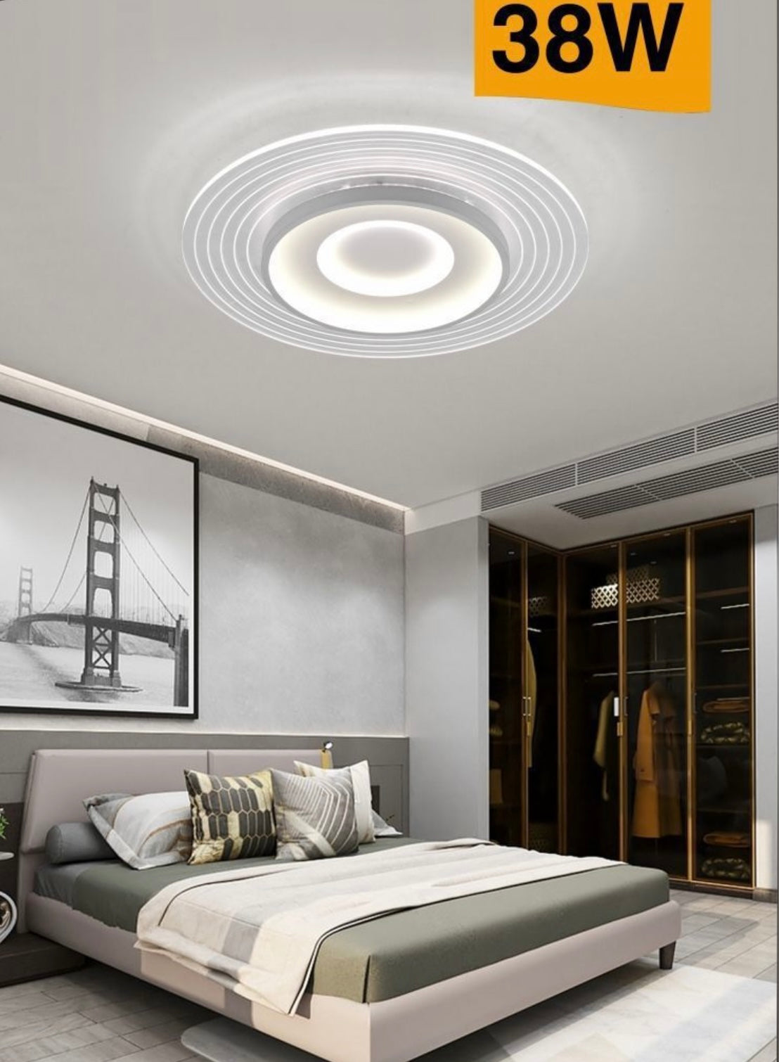 TEKHOME Plafoniera Lampadario da soffitto a led con Luci cerchio tonda Design Stile Moderno Lampada per Camera Cucina Salotto Locali Commerciali C40