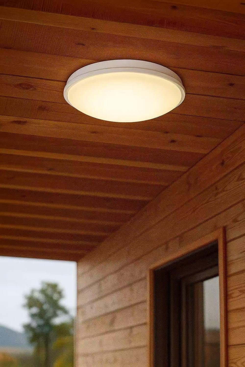 Plafoniera LED da Soffitto Esterno 24W IP65 – Lampada Impermeabile per Balcone, Garage e Corridoio, 2700LM, in ABS+PS, Luce Calda/Naturale/Fredda ES52