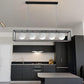 TEKHOME Lampadario a sospensione con 5 sfere in vetro bianco moderno metallo nero B89
