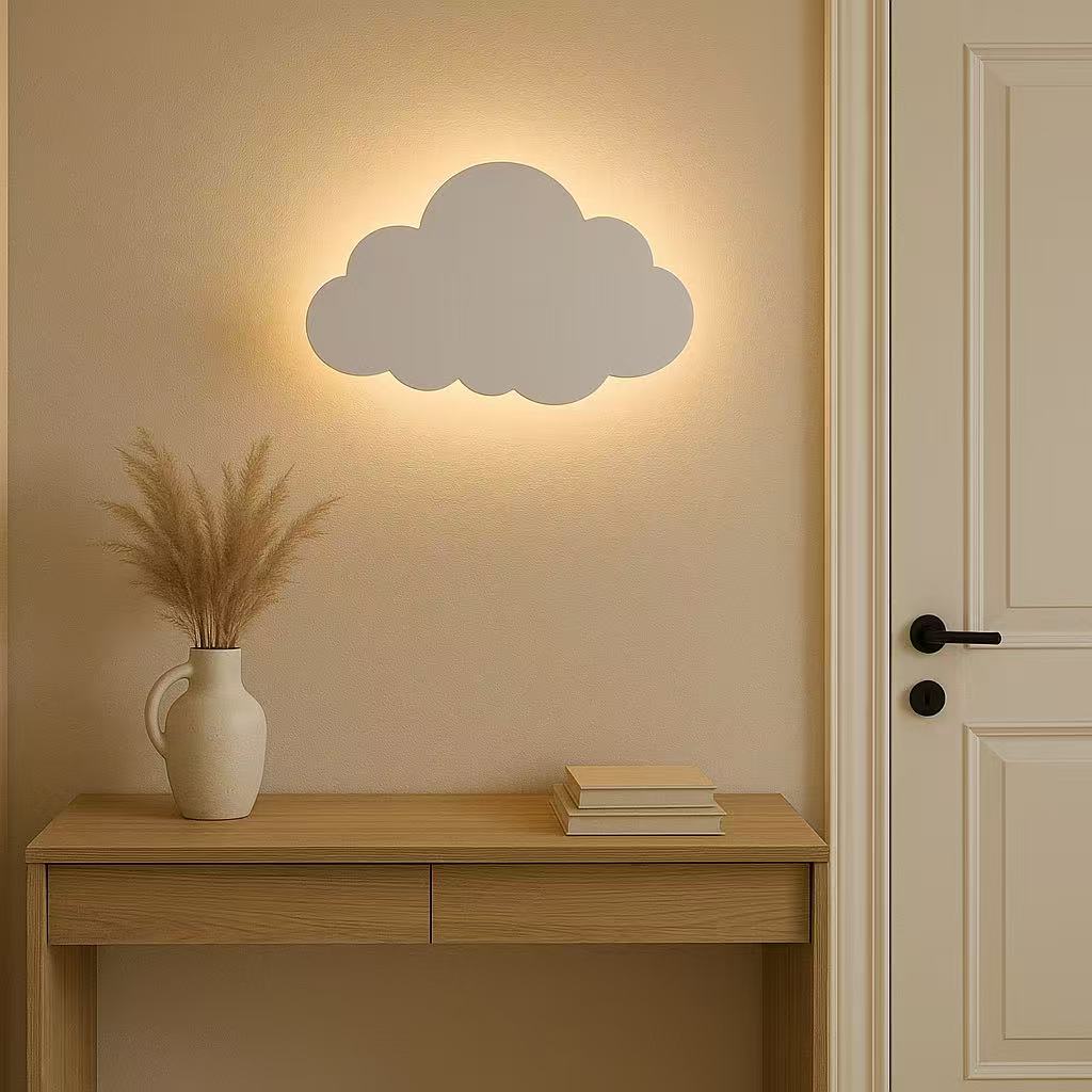 TEKHOME Applique da muro LED 9W design nuvola, luce regolabile 3000K-6500K, lampada da parete per camera da letto bambini soggiorno AQ28-B3C