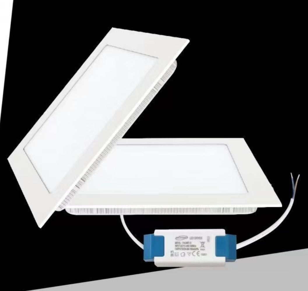 Faretto LED da Incasso Quadrato 6W 480LM, 3 Colori Selezionabili 3000K 4000K 6500K, Pannello LED Ultrasottile 120x120mm, Foro 105x105mm, Fascio 120°, CRI≥80, 1 Pezzo, P-105A-Q3C