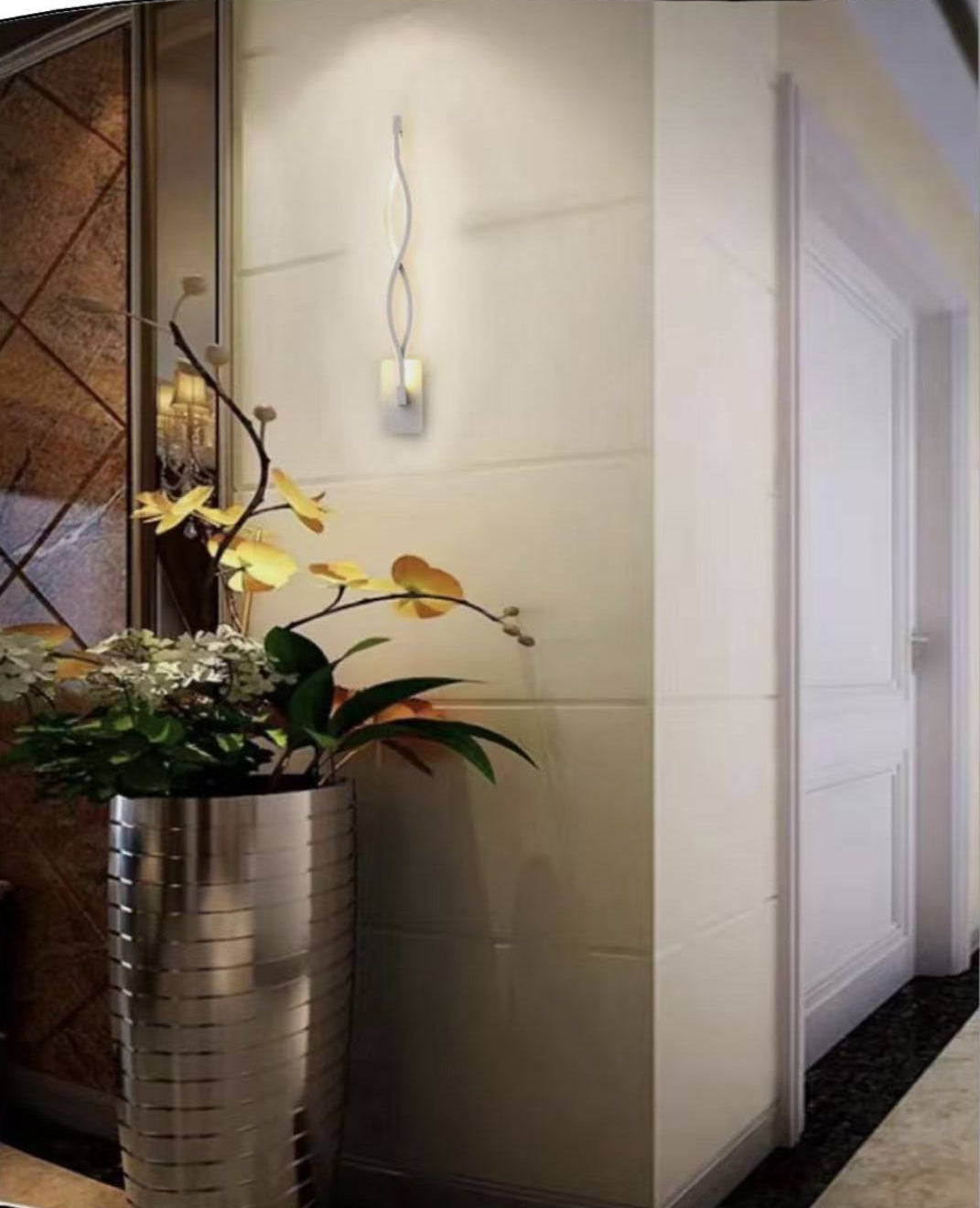 Applique LED Moderna 9W da Parete, CCT Switch 3000K/4000K/6500K, 720lm, Design Ondulato, Luce Interni – Serie E16 (3 COLORI)