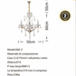 TEKHOME Lampadario Sospeso a 3 Luci con Design a Triangolo e Paralumi in Vetro, Struttura Geometrica Moderna in Oro, Attacco E14 40W, per Soggiorno Cucina Camera, 50x60cm, Oro (Senza Lampadine) A60-3