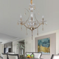TEKHOME Lampadario Sospeso a 3 Luci con Design a Triangolo e Paralumi in Vetro, Struttura Geometrica Moderna in Oro, Attacco E14 40W, per Soggiorno Cucina Camera, 50x60cm, Oro (Senza Lampadine) A60-3