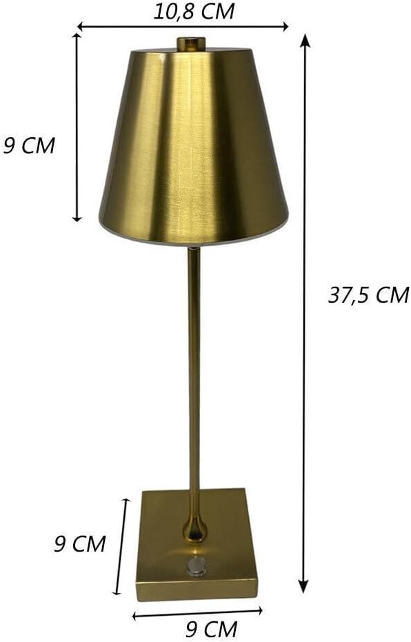 Lampada da Tavolo Ricaricabile LED  – Senza Fili, 3 Temperature di Colore, Dimmerabile Touch, USB, Moderna per Ristorante, Camera, Comodino D27-3C