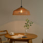 Lampadario a Sospensione in Stile Boho 40/50cm, Paralume in Rattan/Filo di Corda, Attacco E27, Altezza Regolabile, Illuminazione per Cucina Soggiorno Sala da Pranzo – Naturale LP-48
