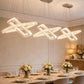 Lampadario LED Moderno a Sospensione 46W Design Geometrico con Telecomando, CCT 3000K 4000K 6500K, Lampada Elegante per Soggiorno Sala da Pranzo Cucina – B12-3C